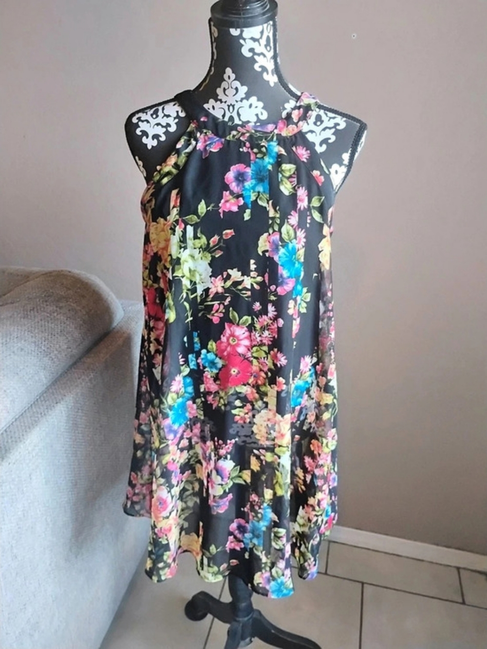 Betsey Johnson Multicolor Floral Mini Dress in  Size 6 Like New